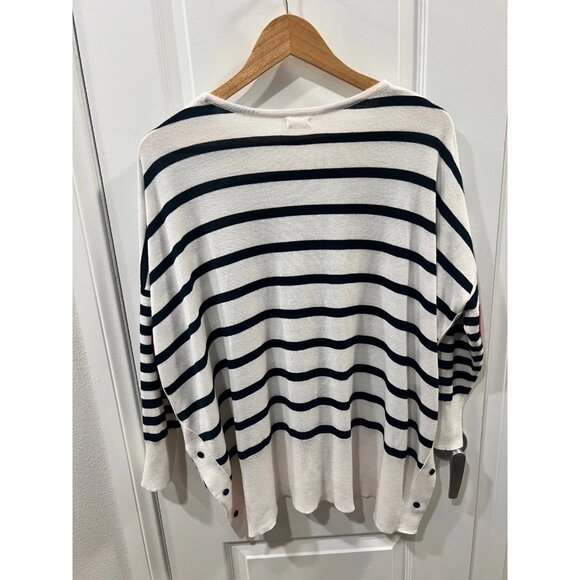 Mersea Amour Sweater One Size OS Navy Stripe Heart - Picture 3 of 9